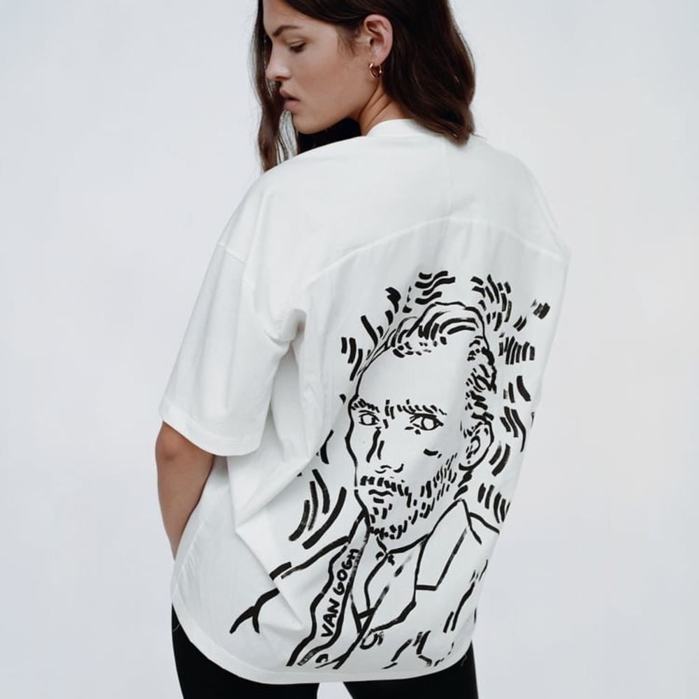 Zara mona lisa & van gogh t-shirt